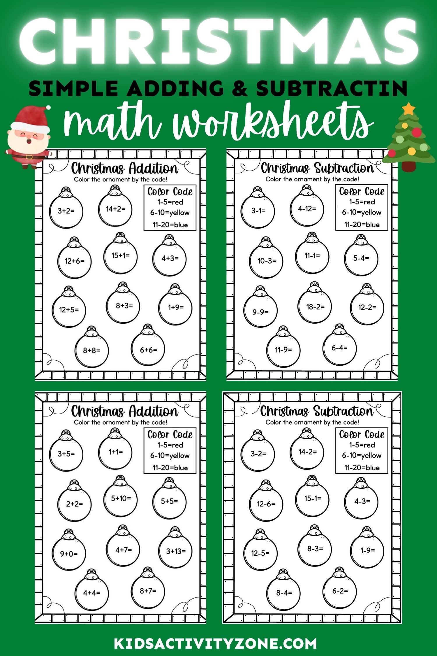 Easy Christmas Math Worksheets Free Kids Activity Zone Easy Christmas Math Worksheets Free Kids Activity Zone