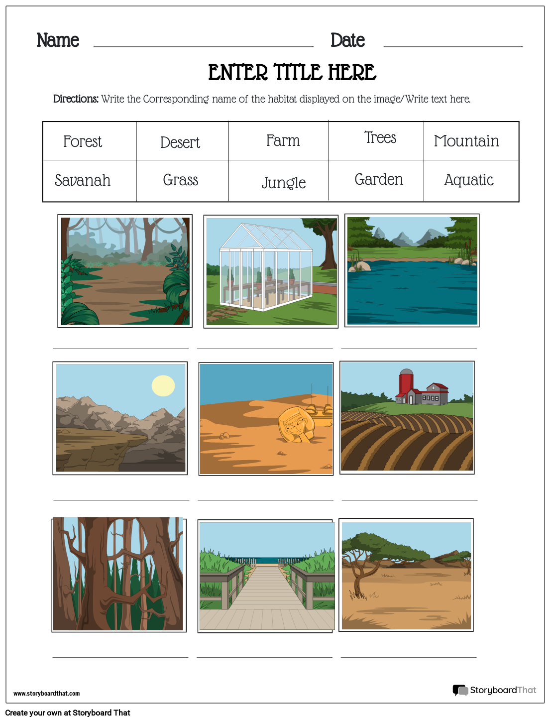 Ecosystems Worksheets Free amp Printable By Storyboard That Ecosystems Worksheets Free amp Printable By Storyboard That