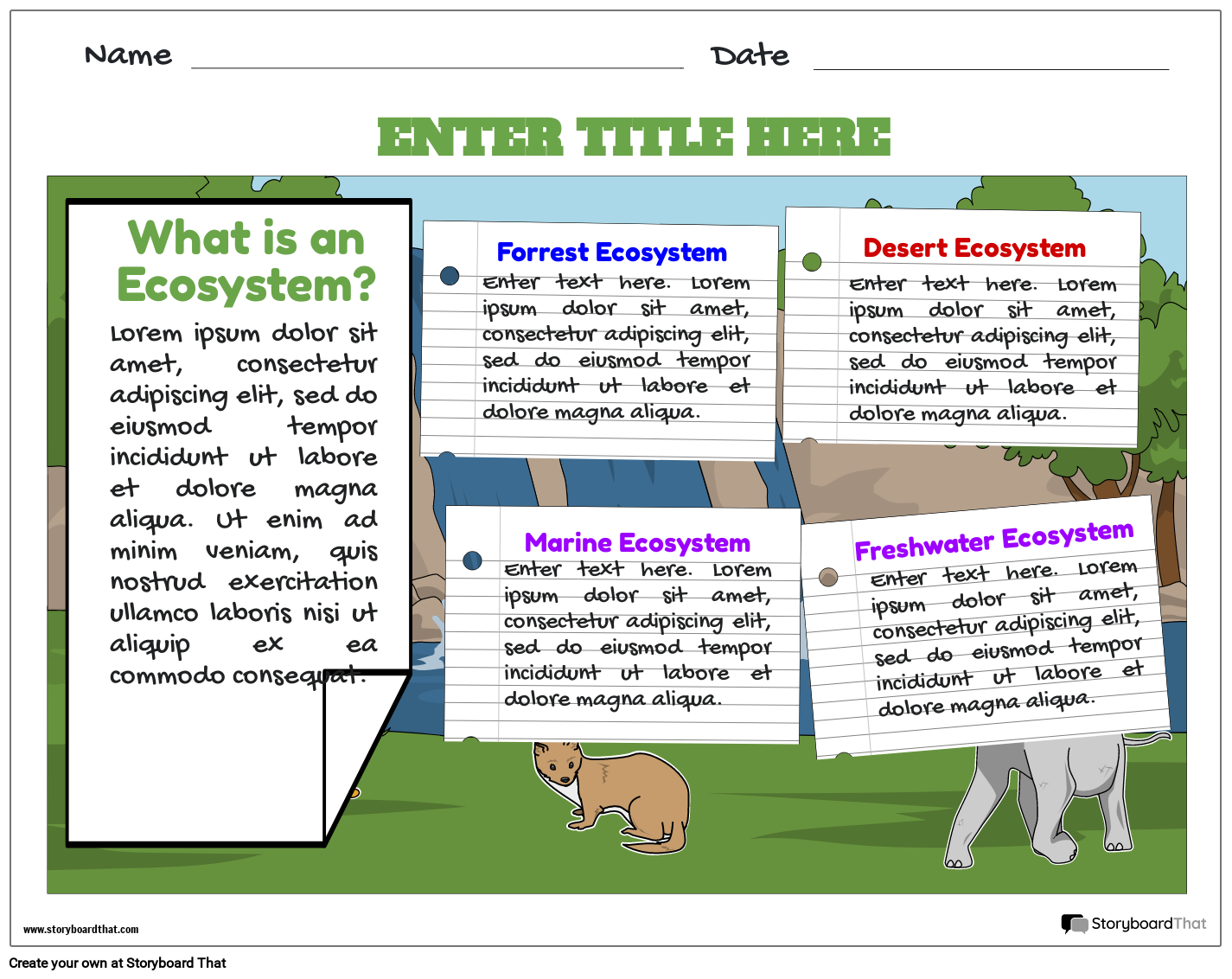 Ecosystems Worksheets Free amp Printable By Storyboard That Ecosystems Worksheets Free amp Printable By Storyboard That