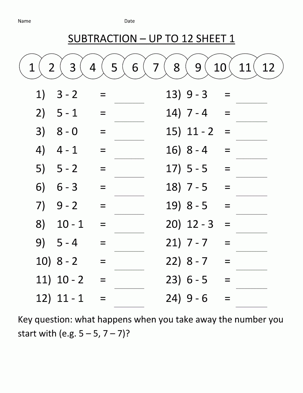 Free Printable 7 Years Old Maths Worksheet