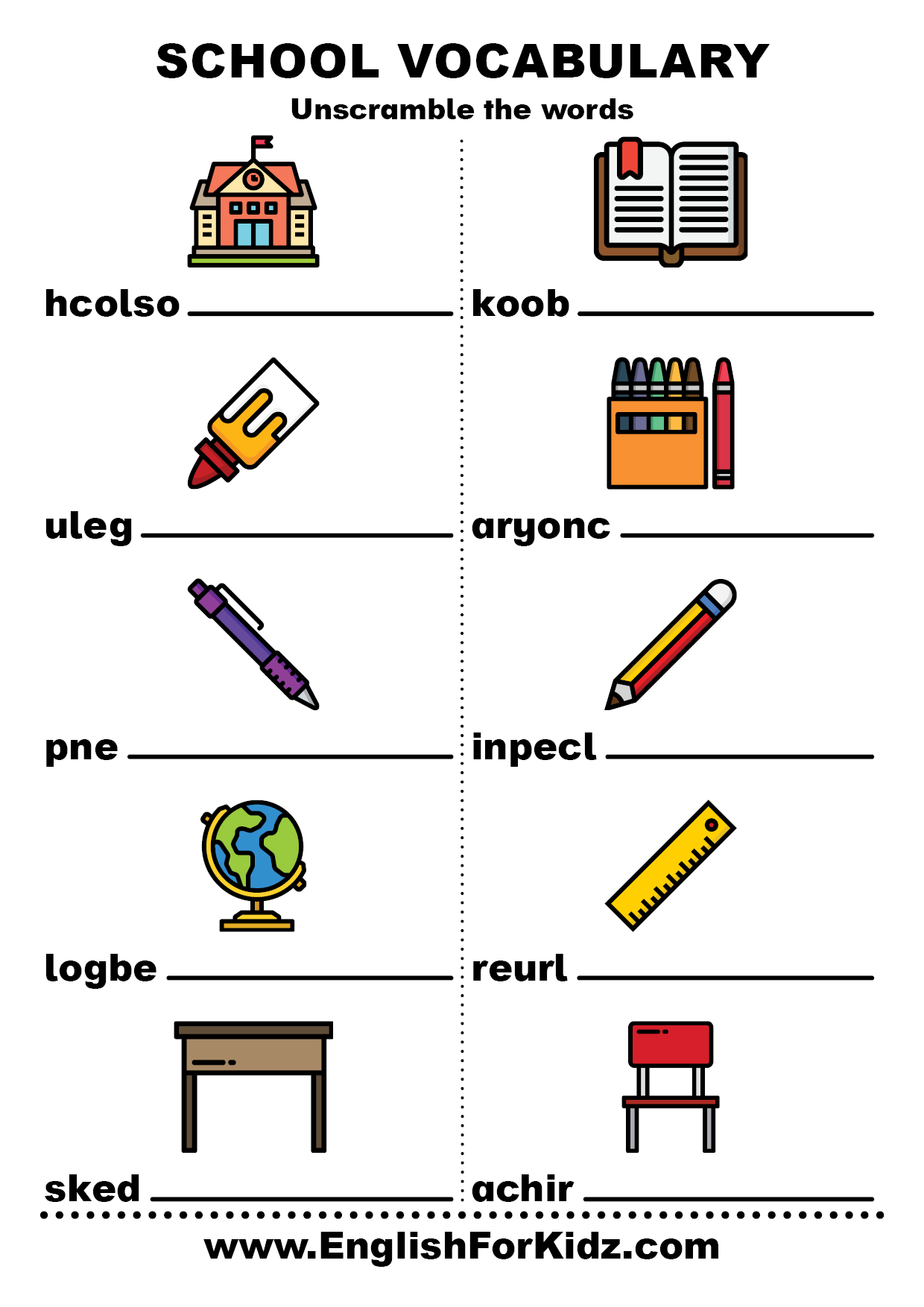 English For Kids Step By Step School Vocabulary Worksheets Free PDF English For Kids Step By Step School Vocabulary Worksheets Free PDF