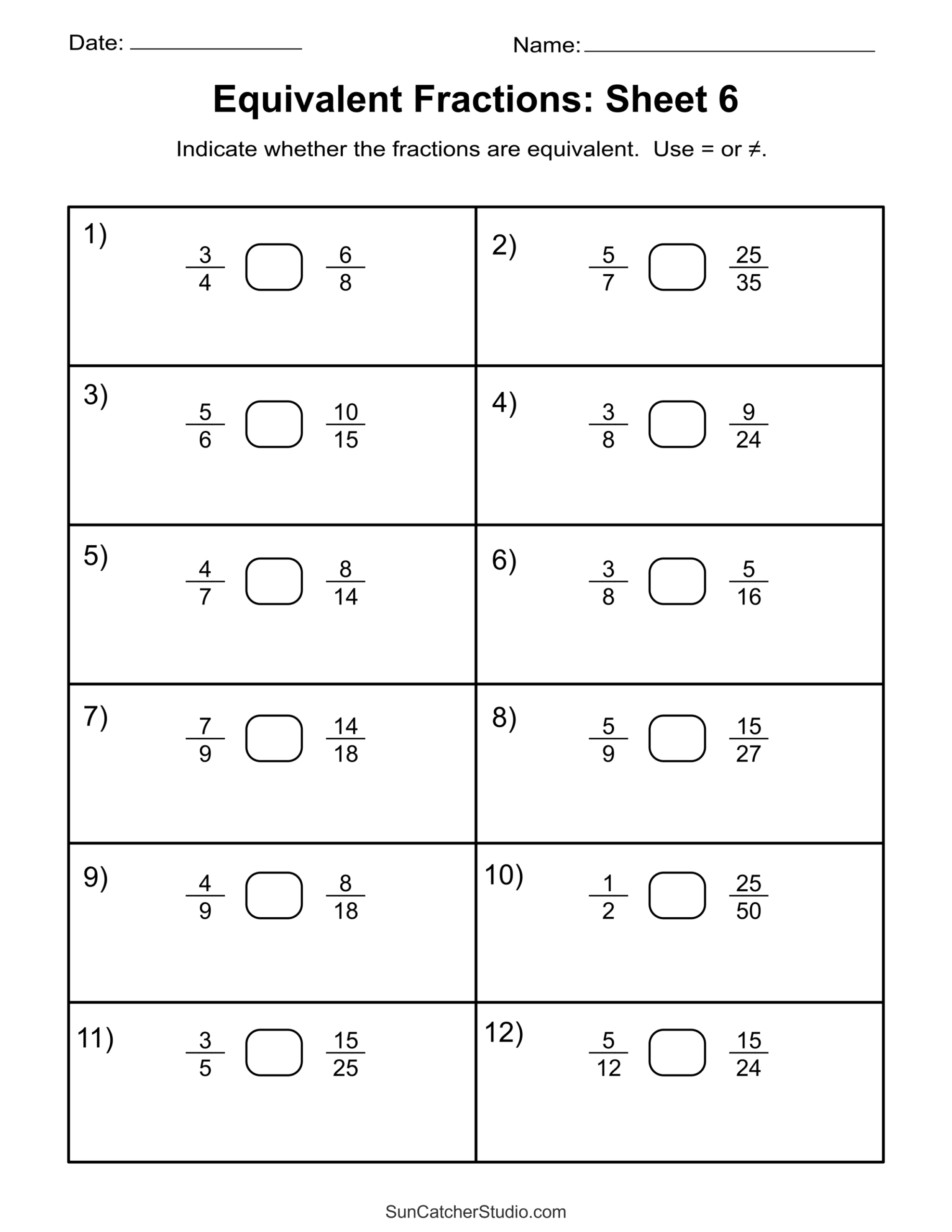 Equivalent Fractions Finding And Writing Equal Fractions Free Equivalent Fractions Finding And Writing Equal Fractions Free