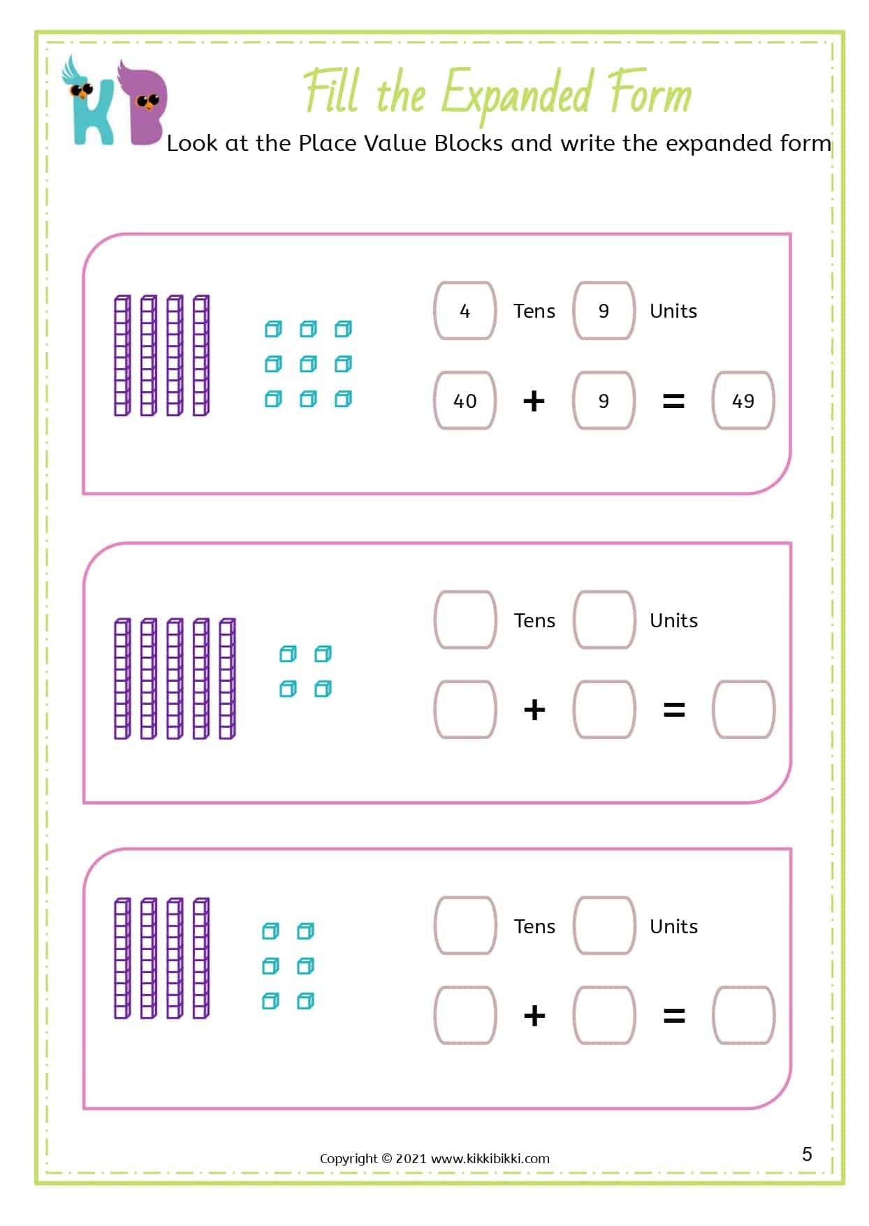 EXPANDED FORM KikkiBikki Free Math Printable Worksheets EXPANDED FORM KikkiBikki Free Math Printable Worksheets