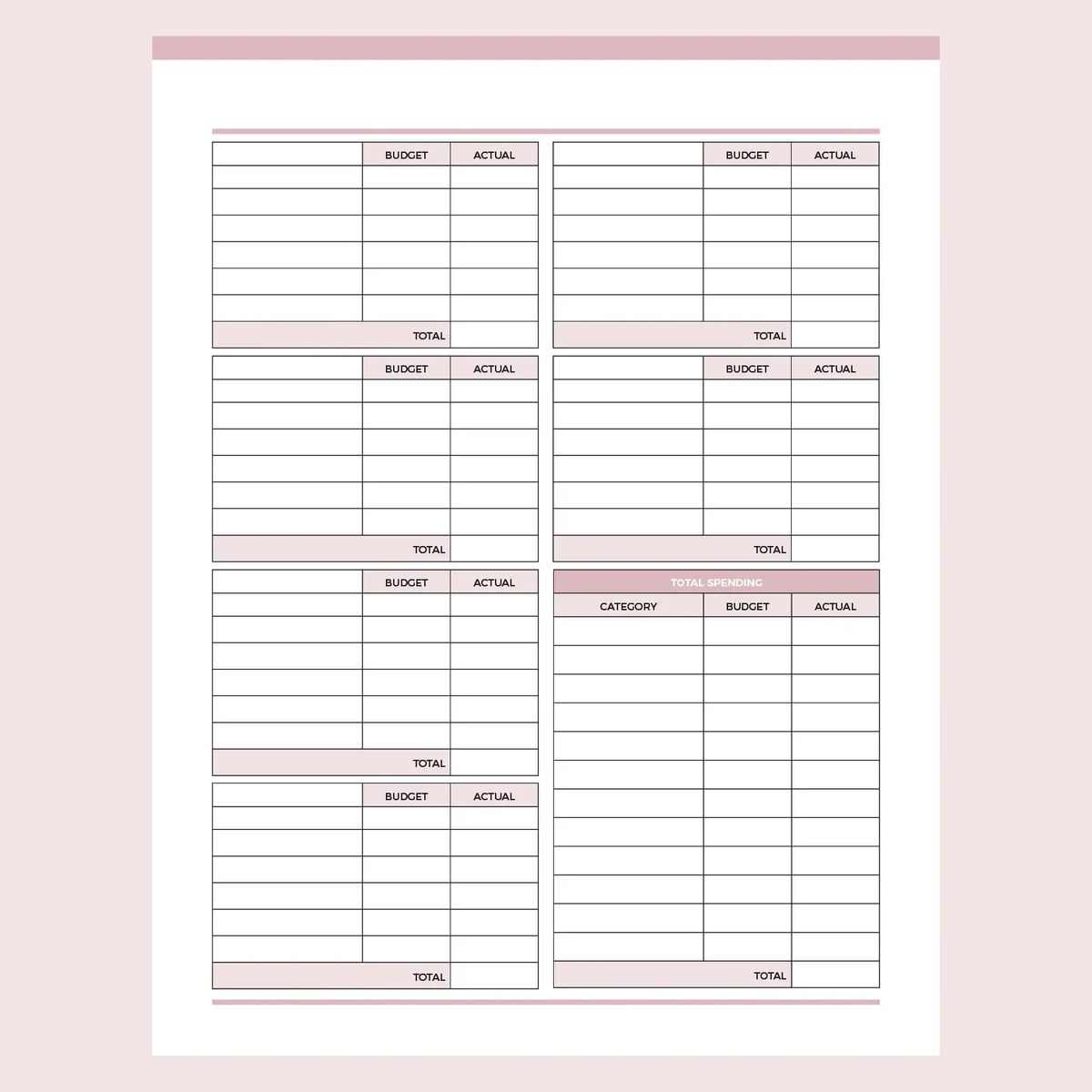 Budget Worksheet Template Printable