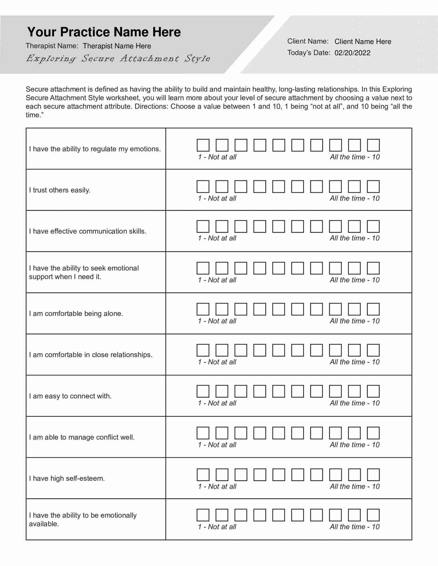 Exploring Secure Attachment Style Worksheet PDF TherapyByPro Exploring Secure Attachment Style Worksheet PDF TherapyByPro