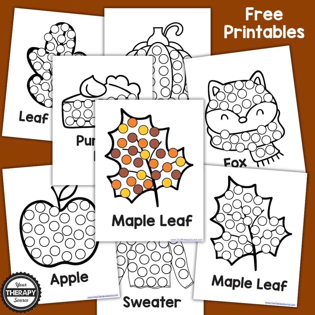 Fall Dot Marker Printables Free Your Therapy Source Fall Dot Marker Printables Free Your Therapy Source