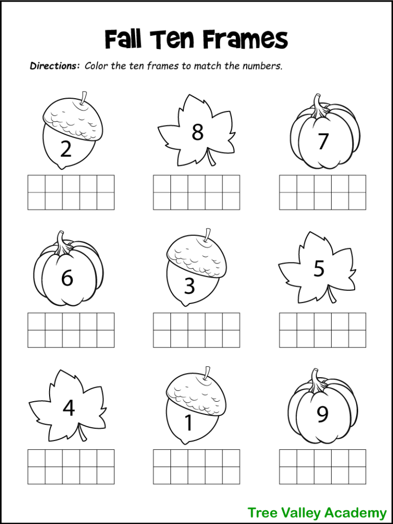 Fall Math Worksheets For Kindergarten Preschool amp 1st Grade Fall Math Worksheets For Kindergarten Preschool amp 1st Grade