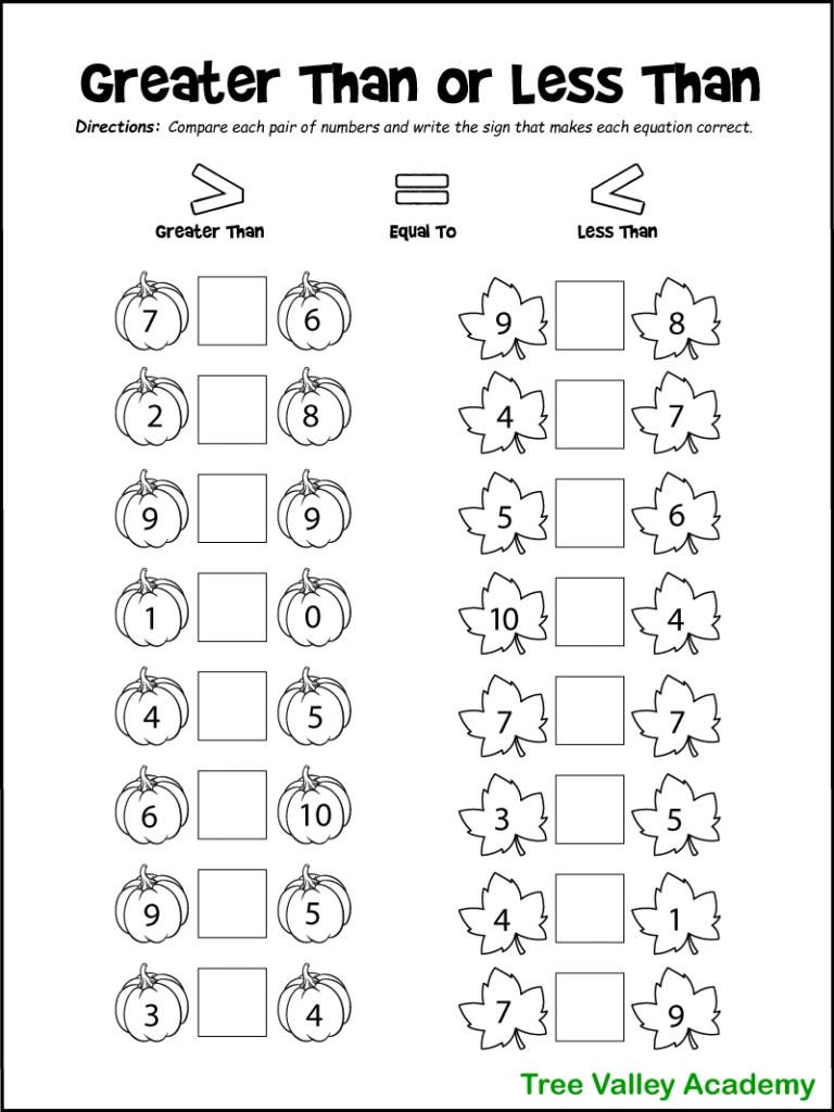 Fall Math Worksheets For Kindergarten Preschool amp 1st Grade Fall Math Worksheets For Kindergarten Preschool amp 1st Grade