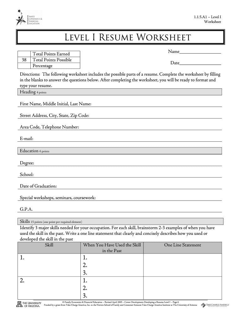 Fill In The Blank Resume Worksheet Pdf Fill Out amp Sign Online 