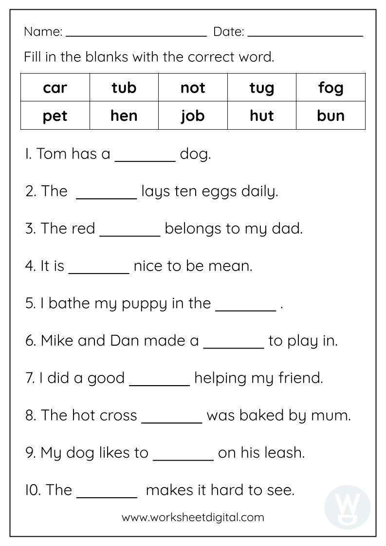 Fill In The Blanks Worksheet Digital Worksheets Library Fill In The Blanks Worksheet Digital Worksheets Library