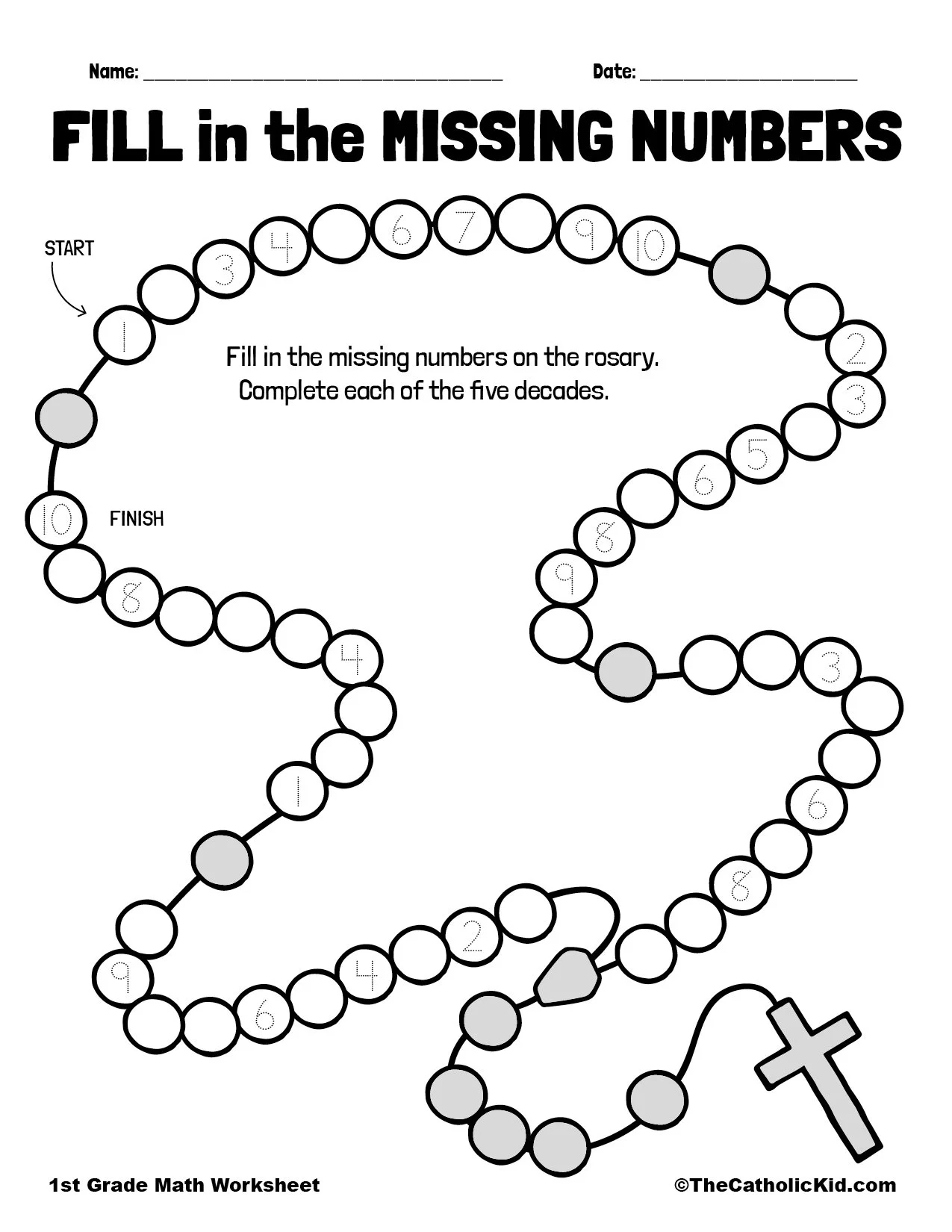 Fill In The Missing Numbers Rosary Beads TheCatholicKid Fill In The Missing Numbers Rosary Beads TheCatholicKid