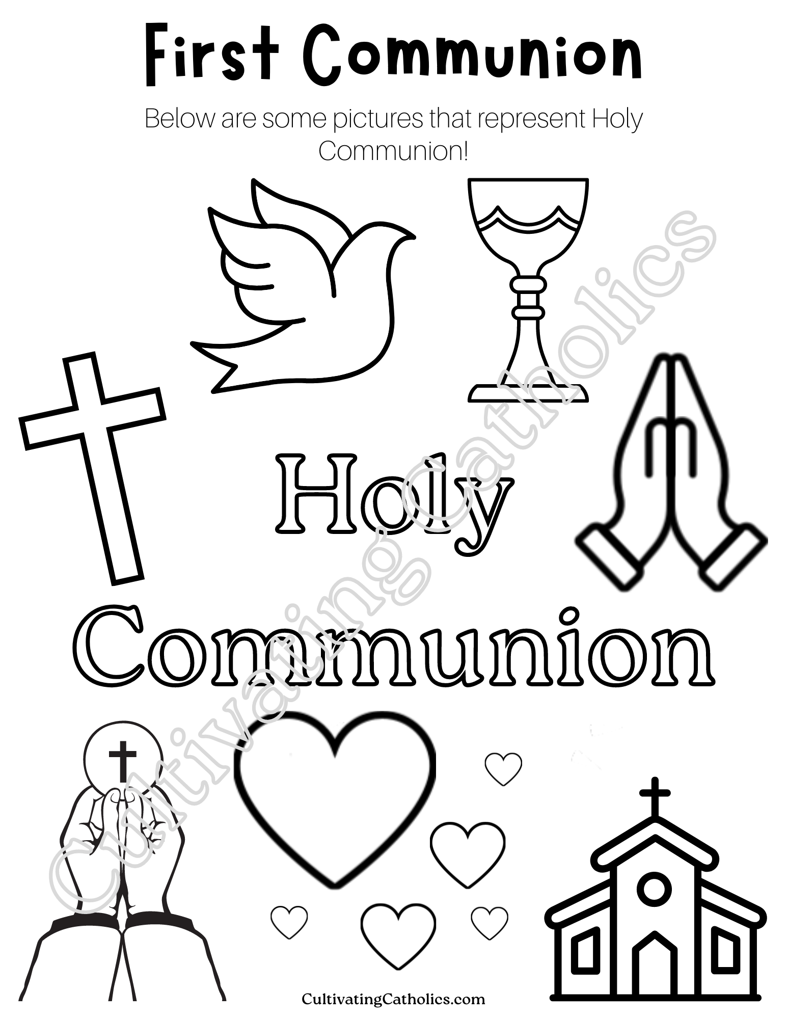 First Communion Coloring Page Printable First Communion Coloring Page Printable