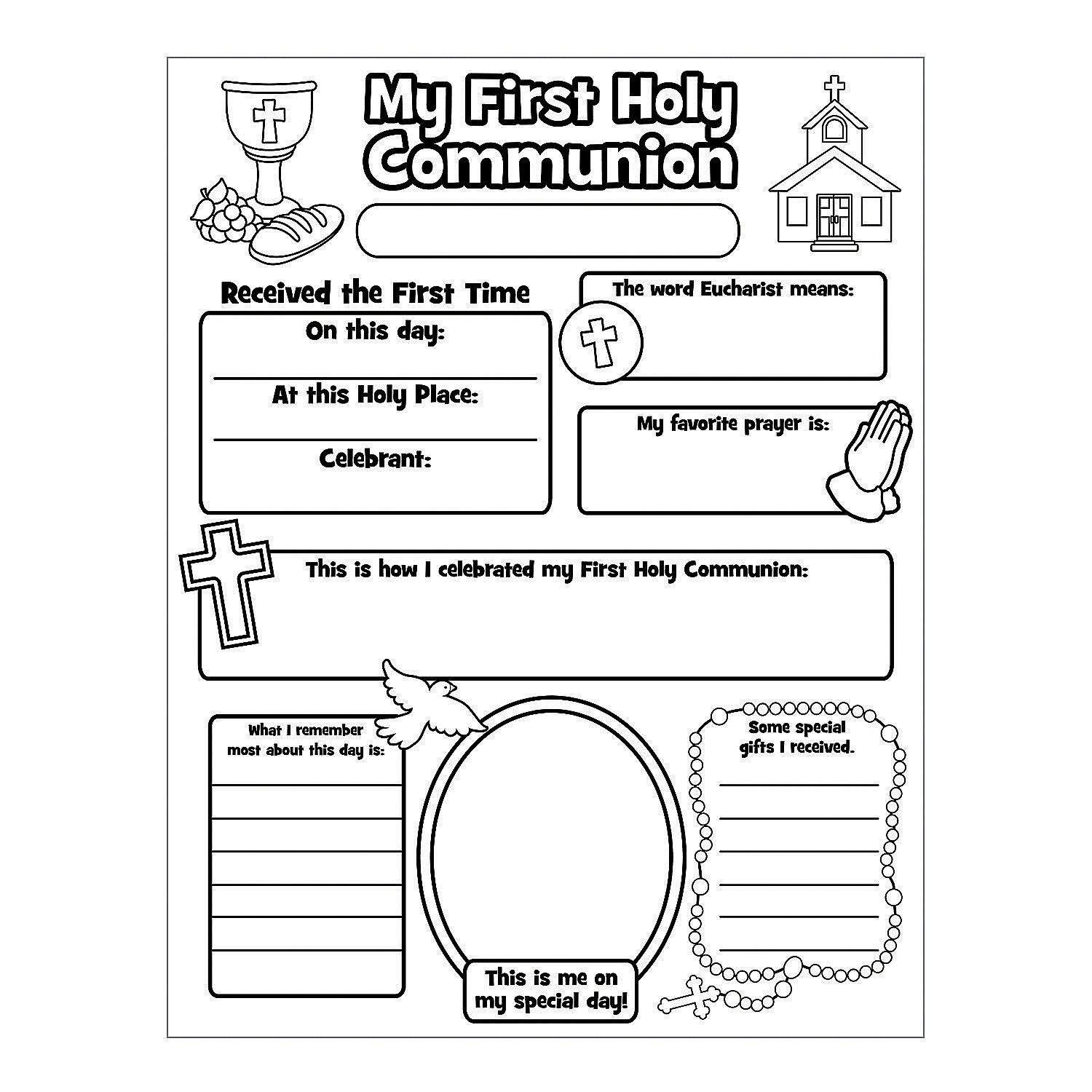 Free Printable First Communion Worksheets Free Printable First Communion Worksheets