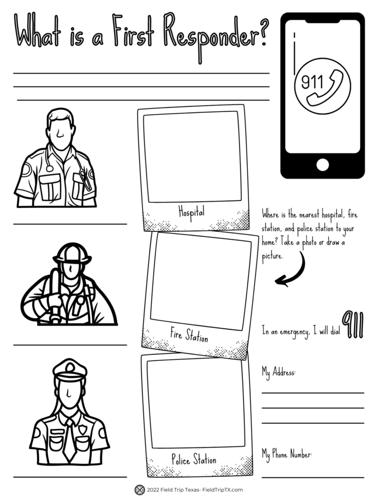 First Responders Worksheet amp Thank You Cards Field Trip Texas First Responders Worksheet amp Thank You Cards Field Trip Texas