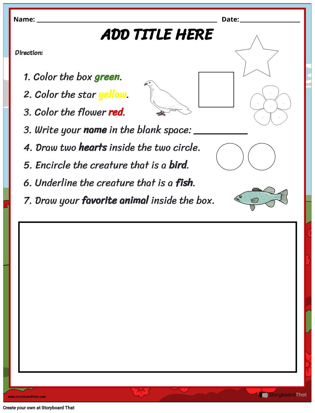 Following Directions Worksheets Storyboard That Following Directions Worksheets Storyboard That