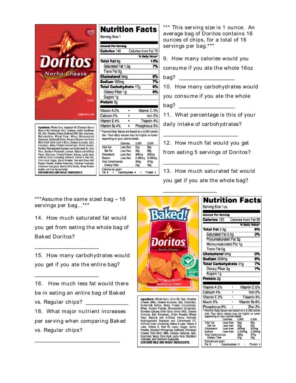 Food Labels Free Interactive Worksheets 416947 Food Labels Free Interactive Worksheets 416947