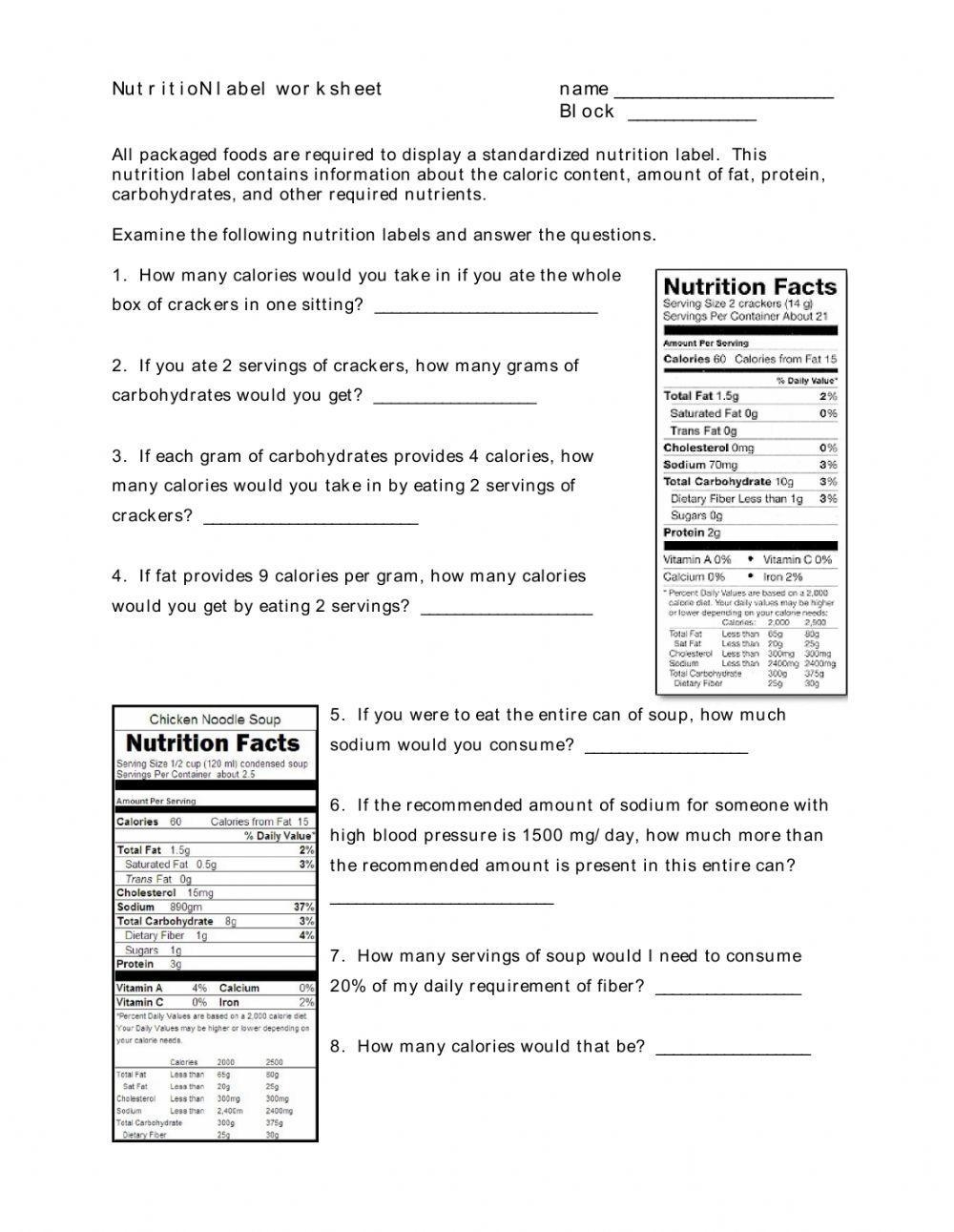 Food Labels Worksheet Live Worksheets Worksheets Library Food Labels Worksheet Live Worksheets Worksheets Library