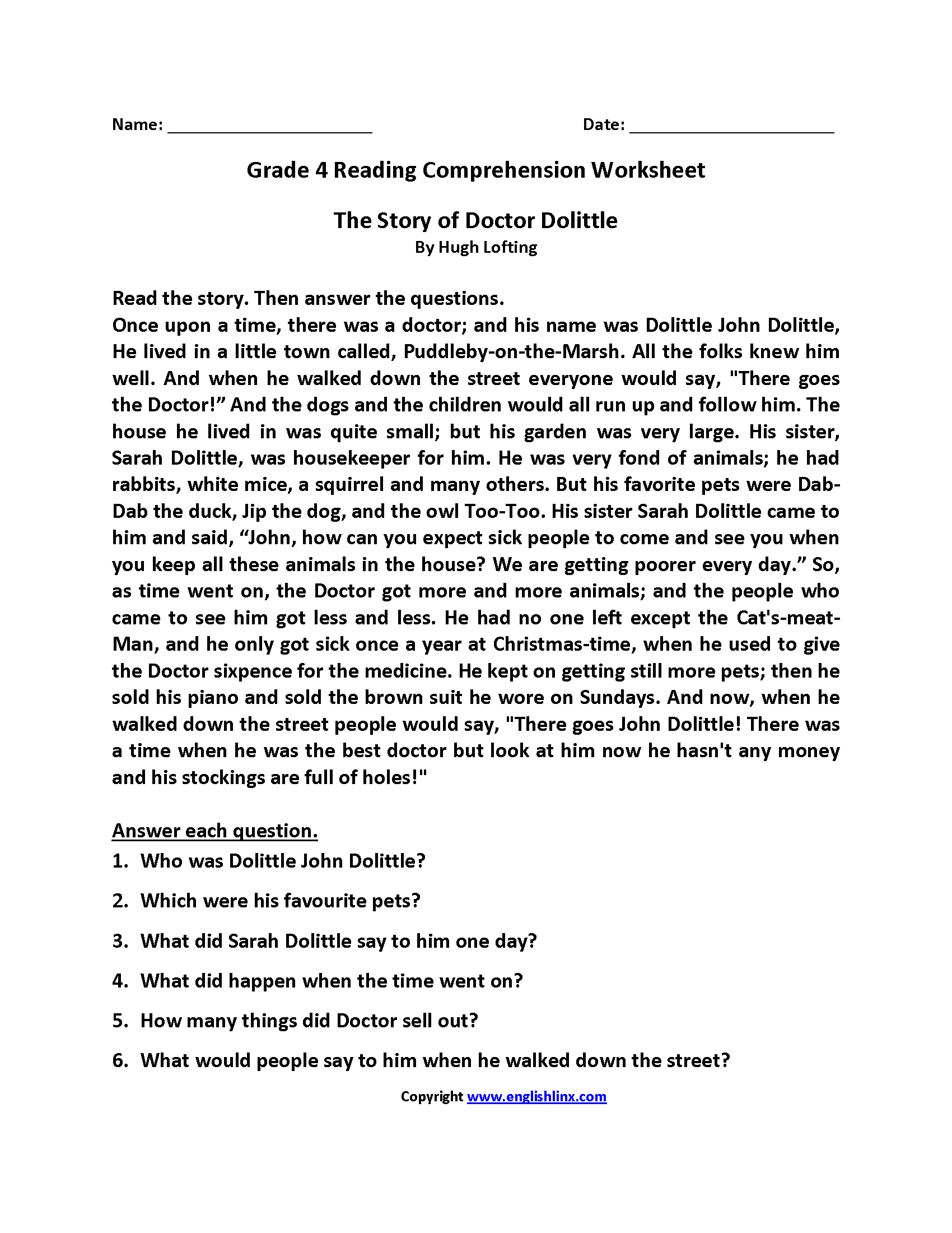 Fourth Grade Reading Worksheets Improve Fluency amp Comprehension Fourth Grade Reading Worksheets Improve Fluency amp Comprehension