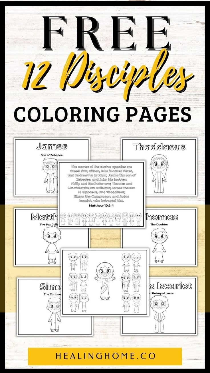Free 12 Disciples Coloring Pages Free 12 Disciples Coloring Pages