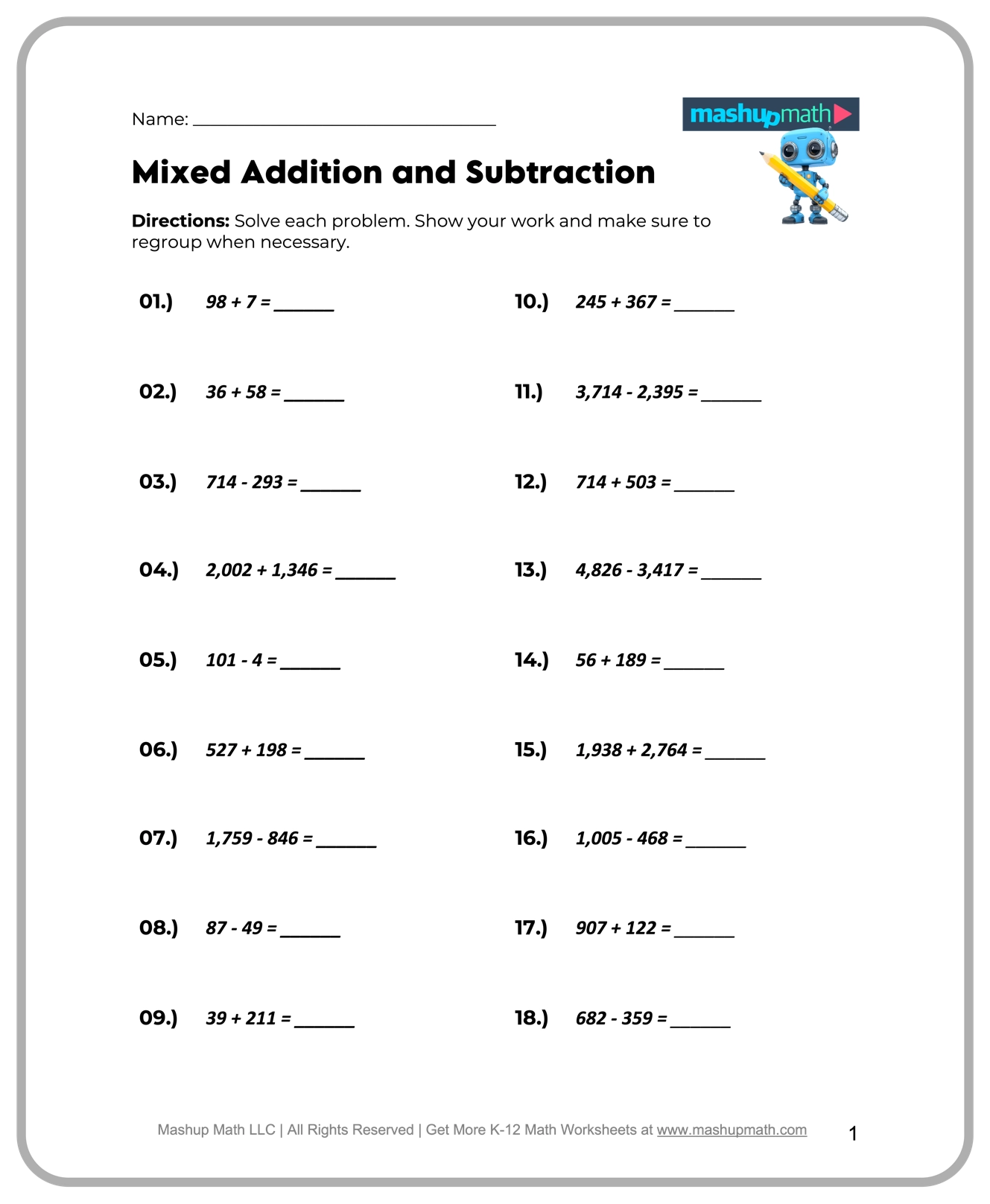 Free Printable Math Worksheets For 4th Grade Free Printable Math Worksheets For 4th Grade