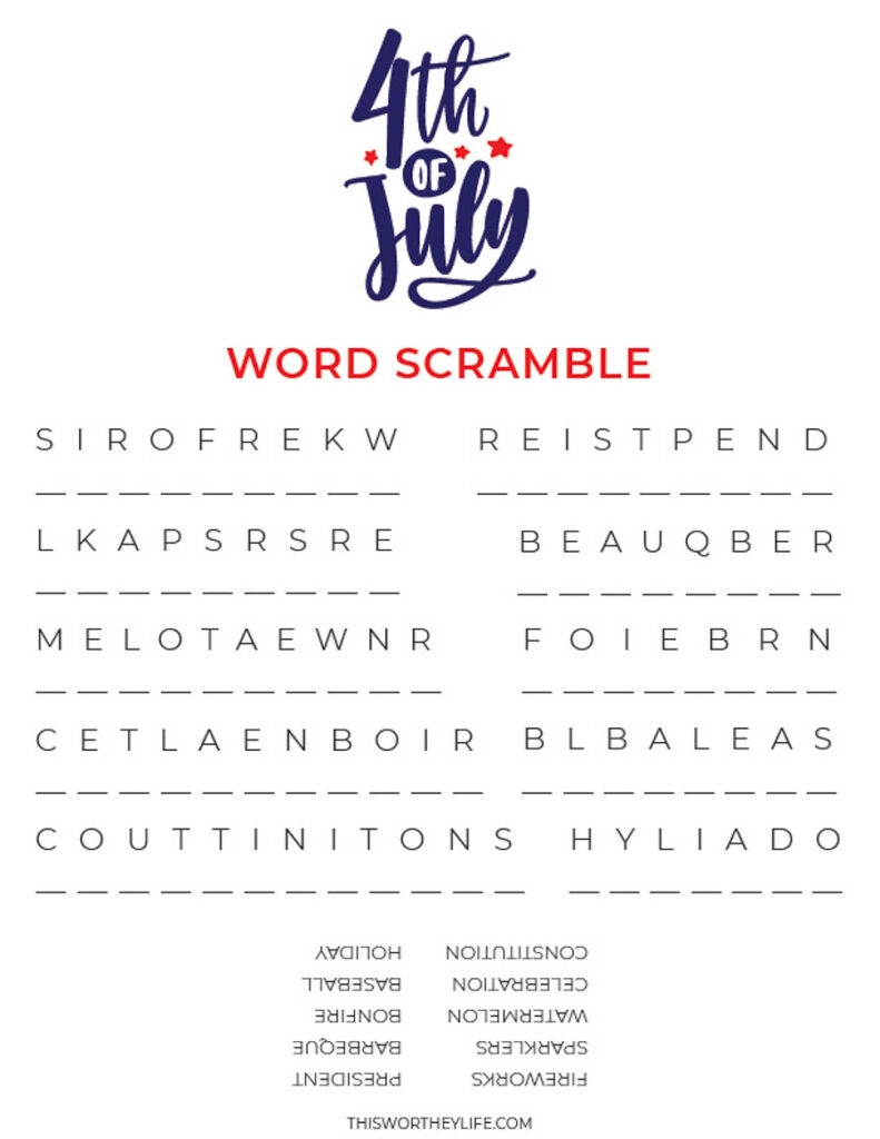 4th Of July Printable Worksheets 4th Of July Printable Worksheets
