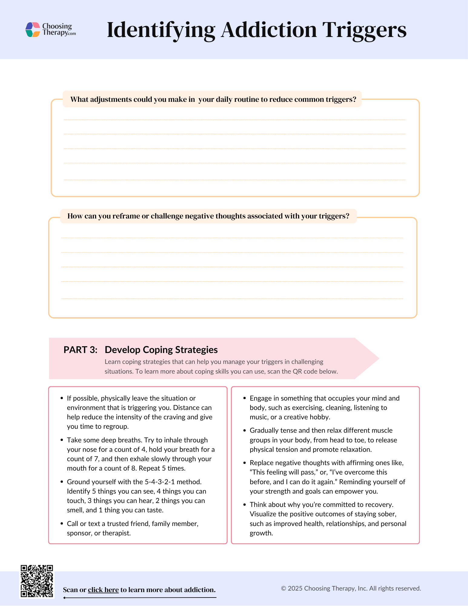 Free Addiction Triggers Worksheet Printable PDF Free Addiction Triggers Worksheet Printable PDF