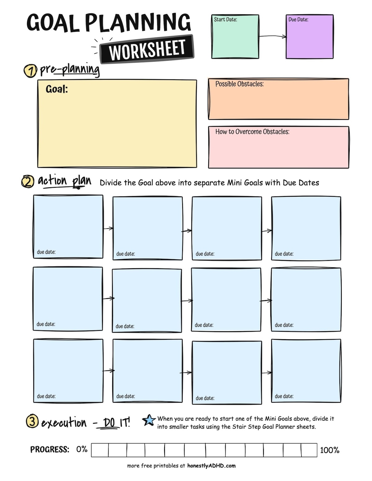 Free ADHD Goal Setting Worksheets Easily Break Down Tasks Free ADHD Goal Setting Worksheets Easily Break Down Tasks