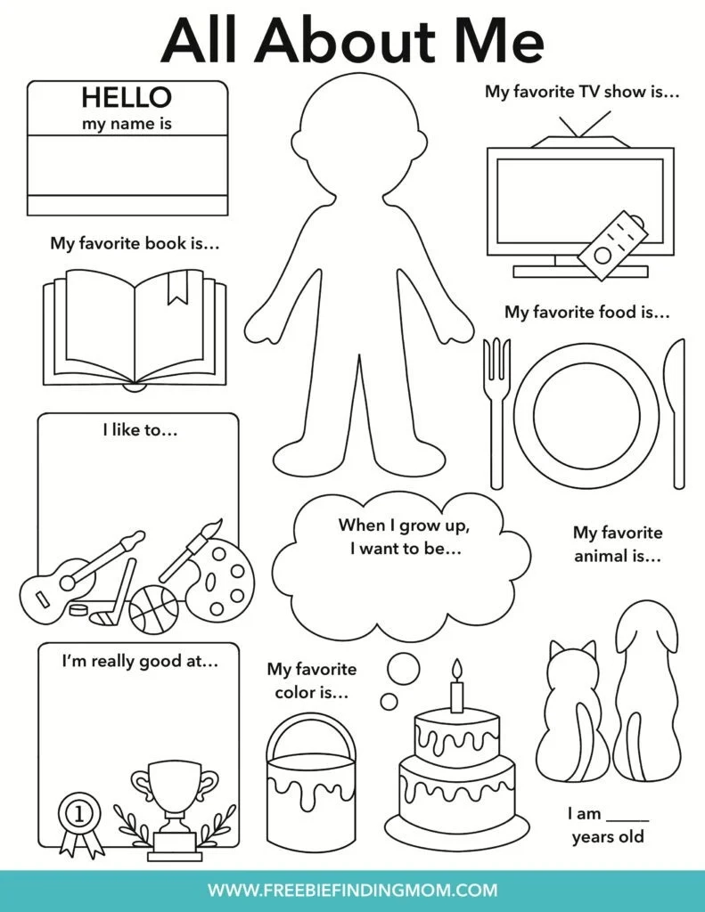 All About Me Worksheet Printable Free All About Me Worksheet Printable Free