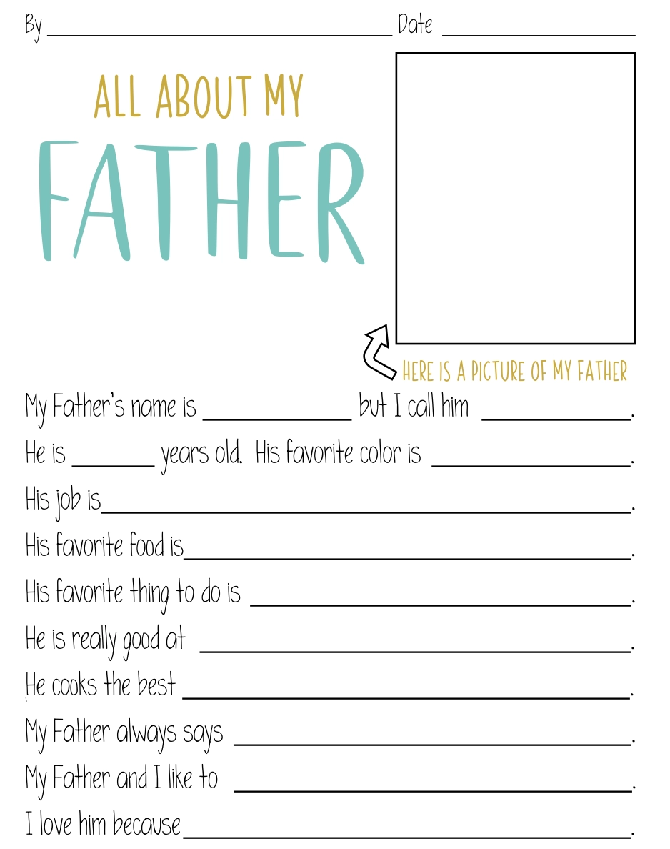 Free Printable All About My Dad Worksheet Free Printable All About My Dad Worksheet