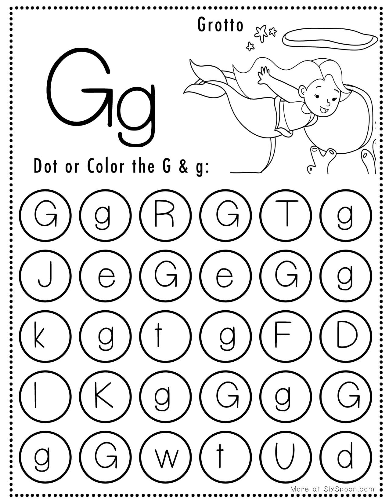 Free Alphabet Do A Dot Printables Worksheets Letter G Mermaid Free Alphabet Do A Dot Printables Worksheets Letter G Mermaid