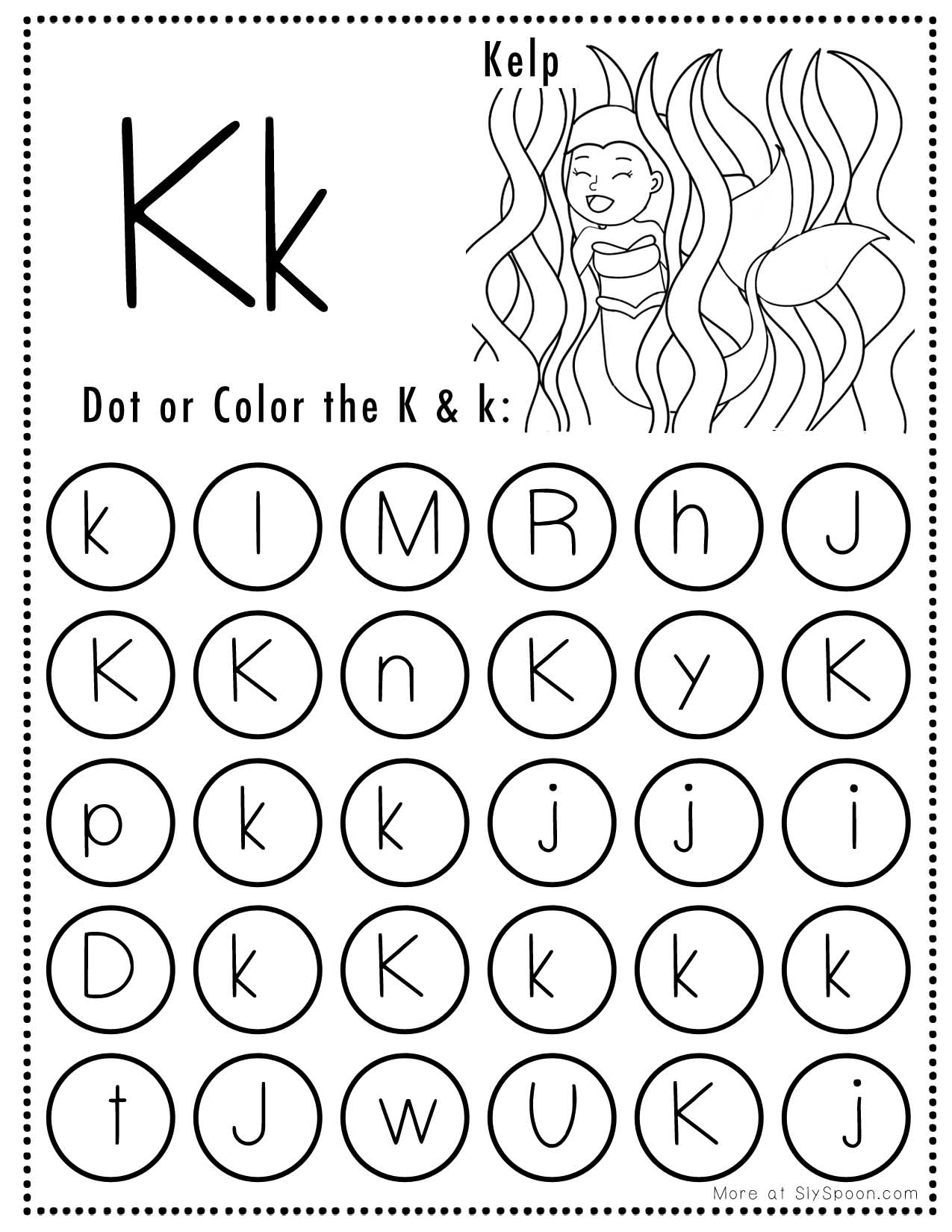 Free Alphabet Do A Dot Printables Worksheets Letter K Mermaid Free Alphabet Do A Dot Printables Worksheets Letter K Mermaid