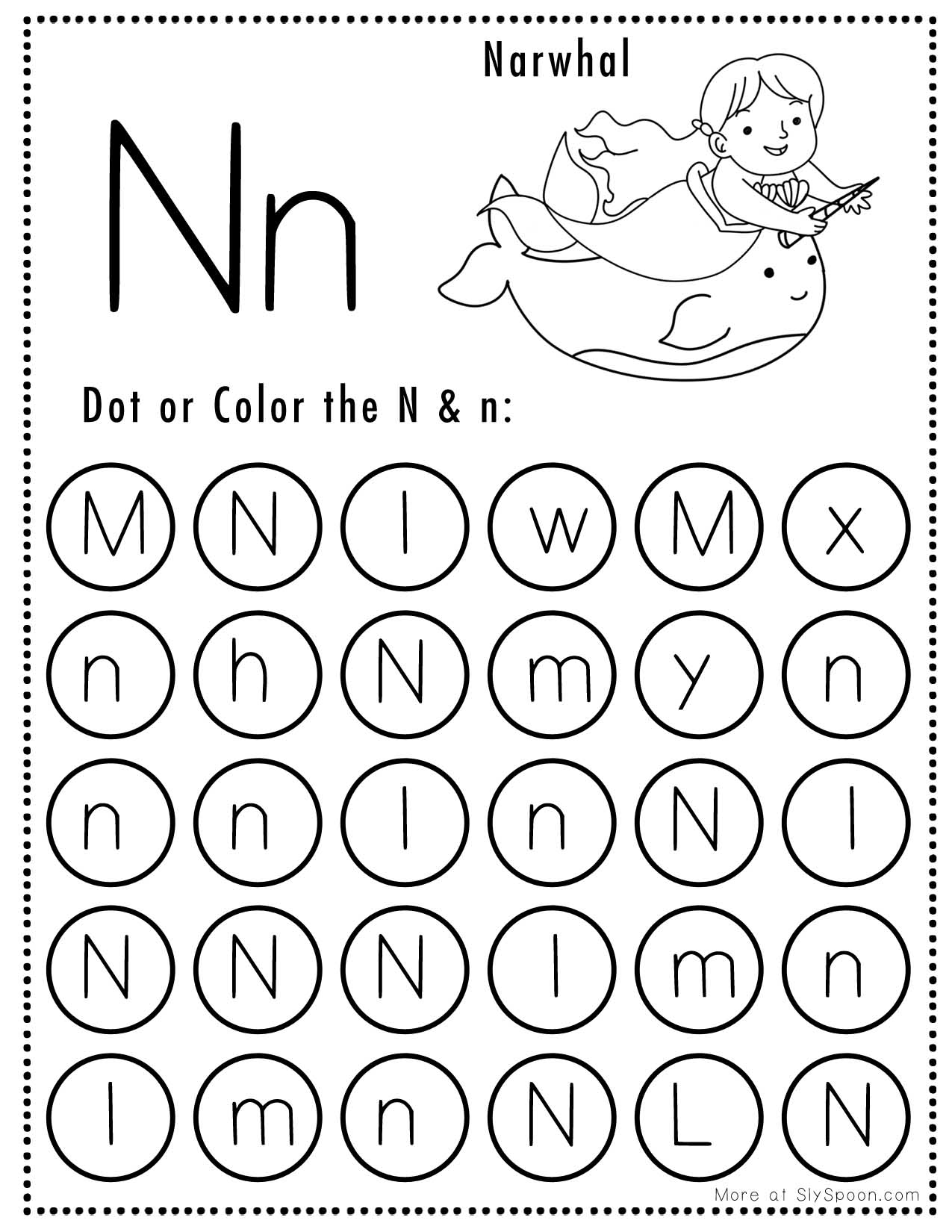 Free Alphabet Do A Dot Printables Worksheets Letter N Mermaid Free Alphabet Do A Dot Printables Worksheets Letter N Mermaid