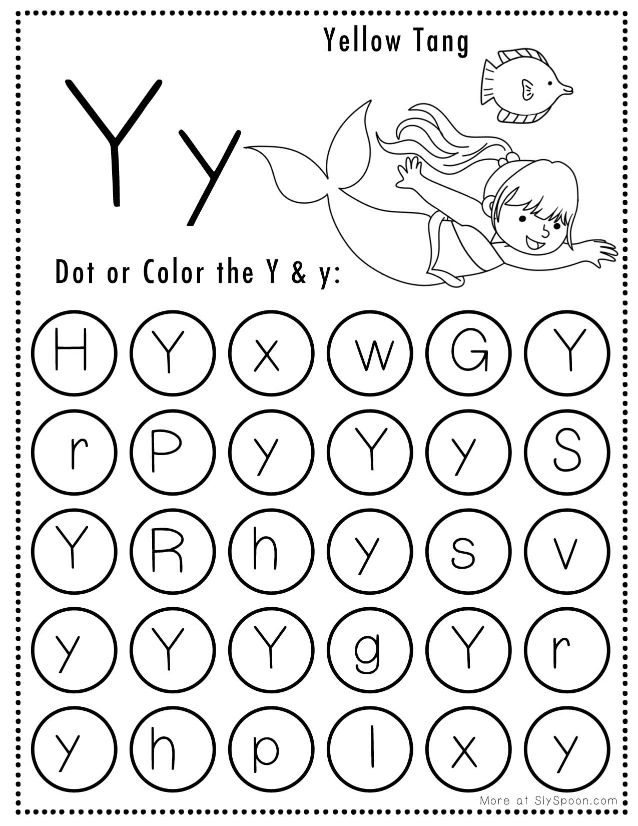 Free Alphabet Do A Dot Printables Worksheets Letter Y Mermaid Free Alphabet Do A Dot Printables Worksheets Letter Y Mermaid
