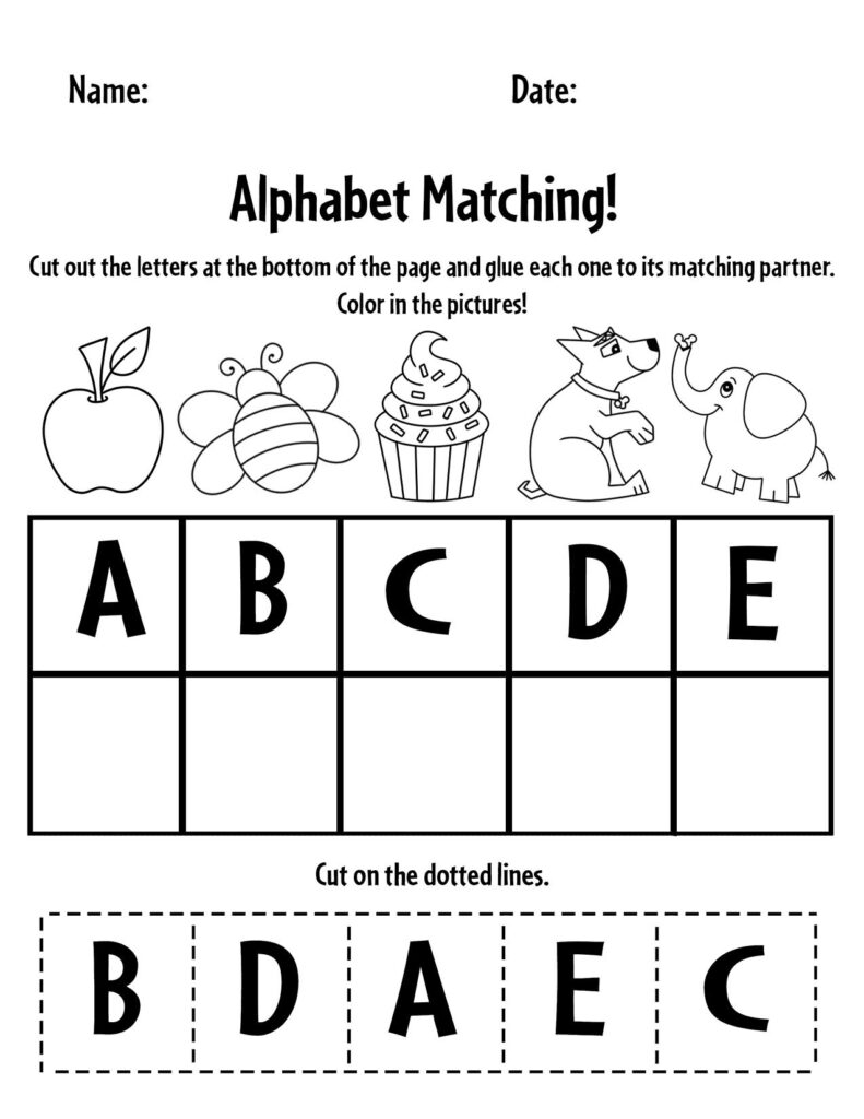 Free Alphabet Matching A Z Worksheets For Preschool The Free Alphabet Matching A Z Worksheets For Preschool The