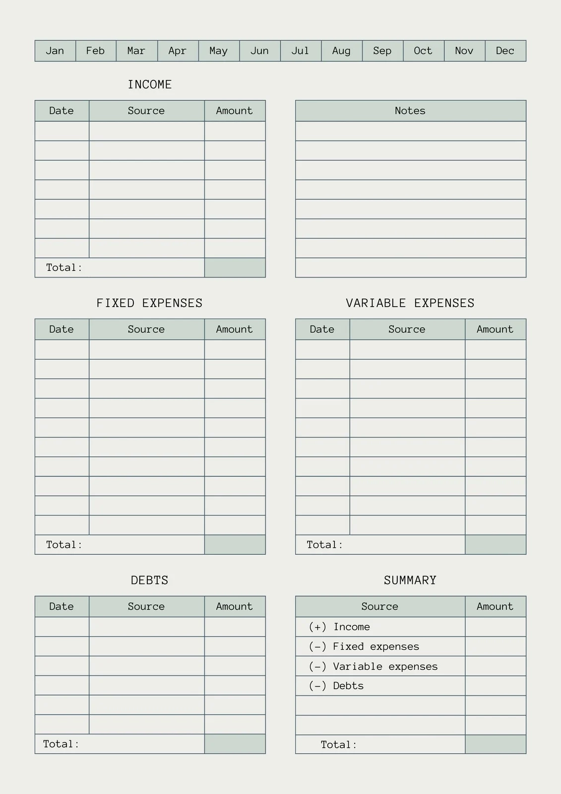 Simple Budget Worksheet Printable Simple Budget Worksheet Printable