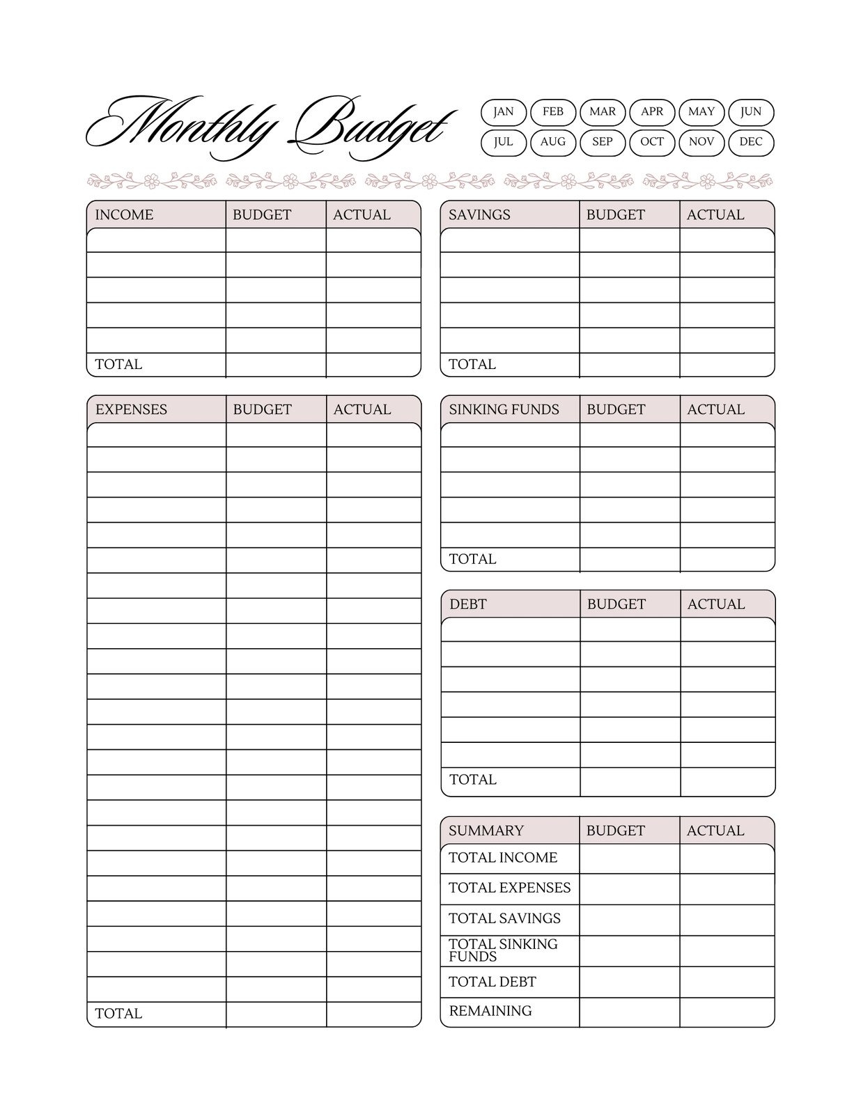Budget Worksheets Free Printable Budget Worksheets Free Printable
