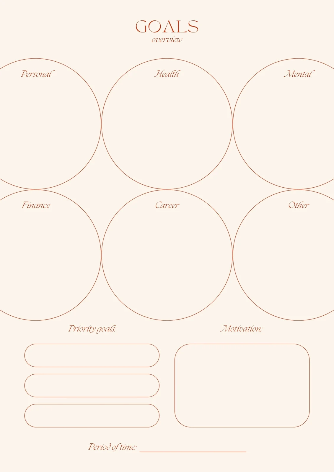Free And Customizable Goals Templates Free And Customizable Goals Templates