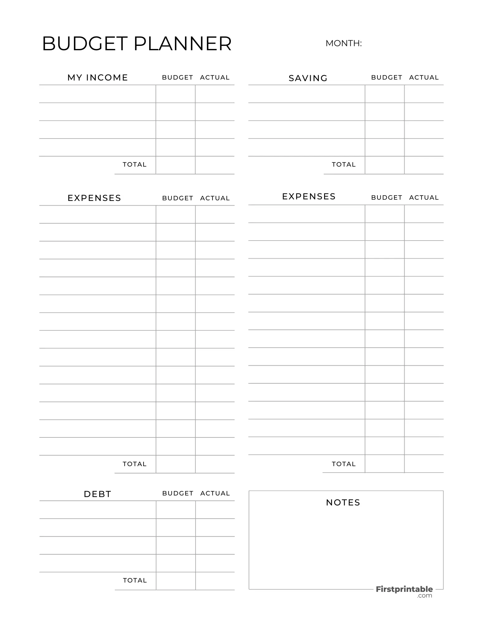 Free Budget Planner Templates Printable amp Fillable Free Budget Planner Templates Printable amp Fillable