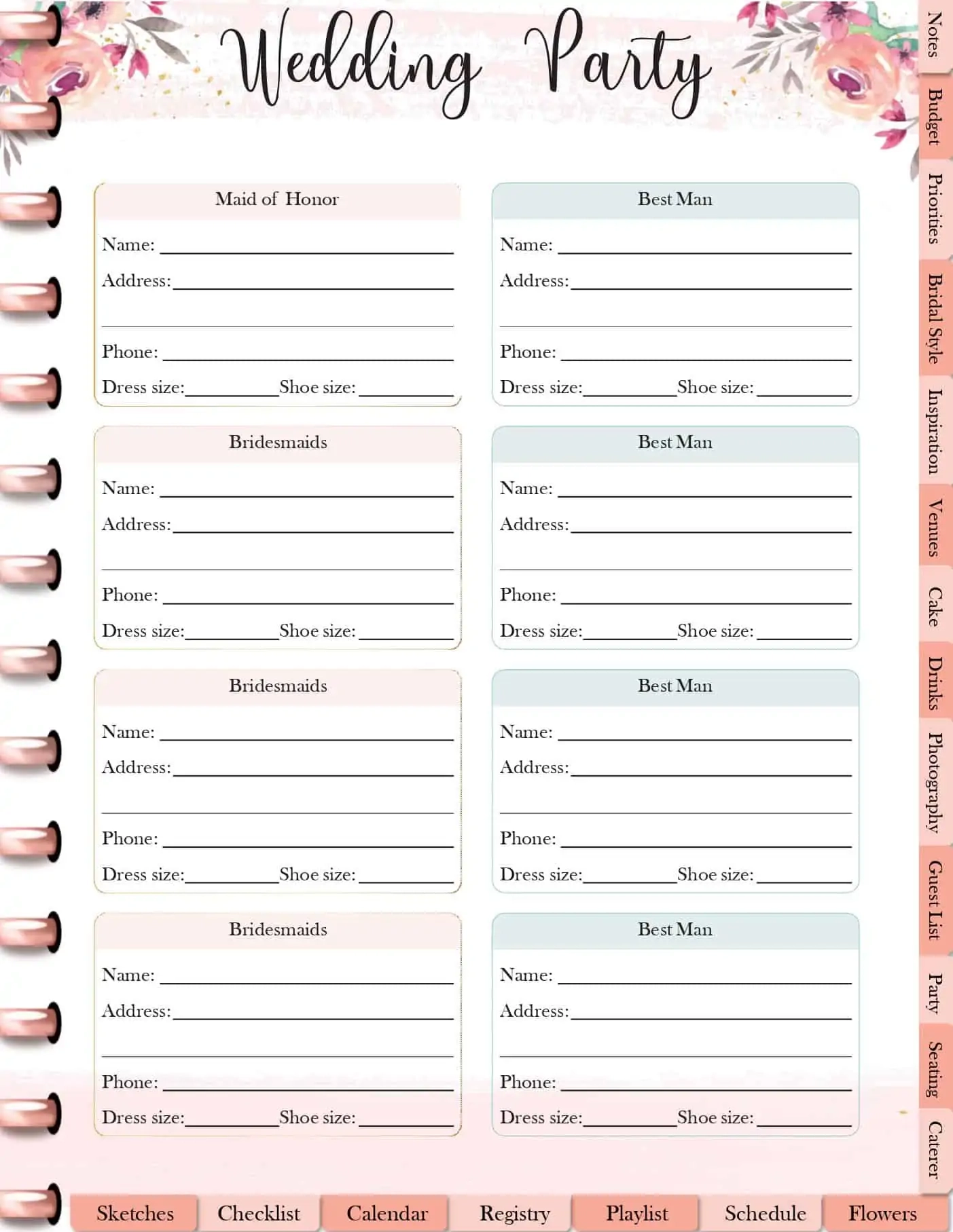FREE Digital Or Printable Wedding Planner Wedding Spreadsheet FREE Digital Or Printable Wedding Planner Wedding Spreadsheet