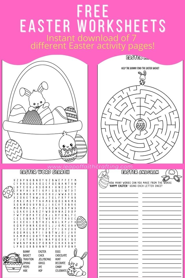 FREE Easter Worksheets PDF Coloring Pages Word Search amp More 
