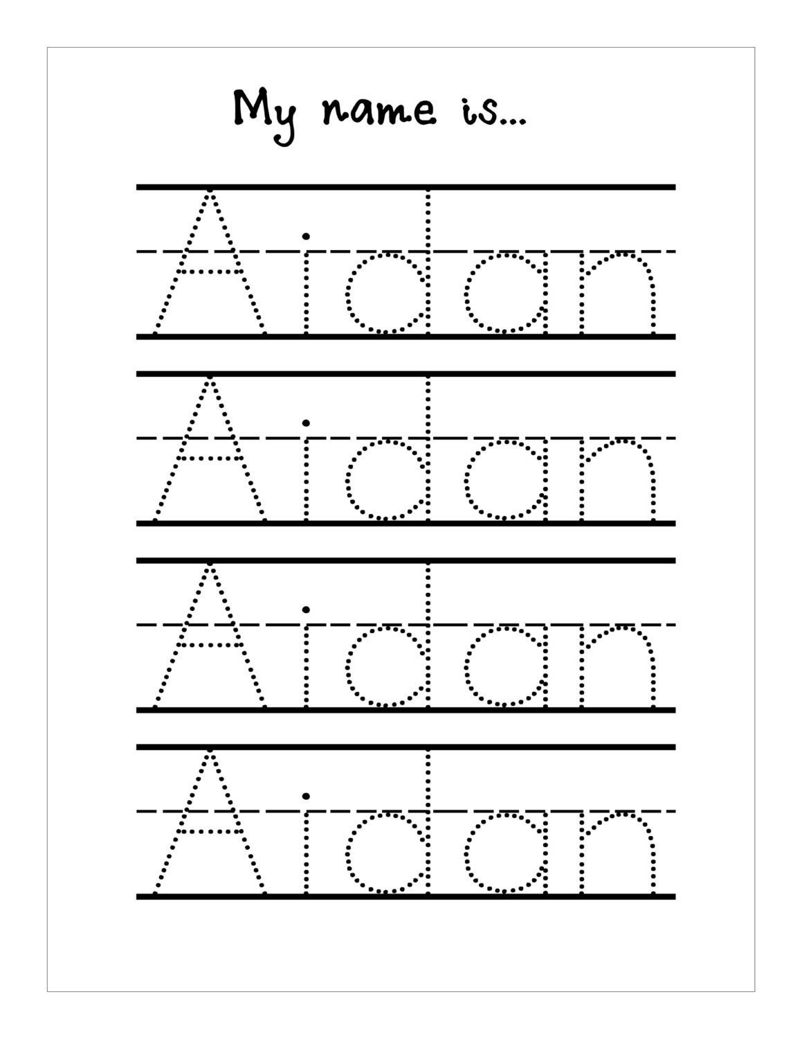 Free Editable Personalized Name Tracing Worksheets Custom 