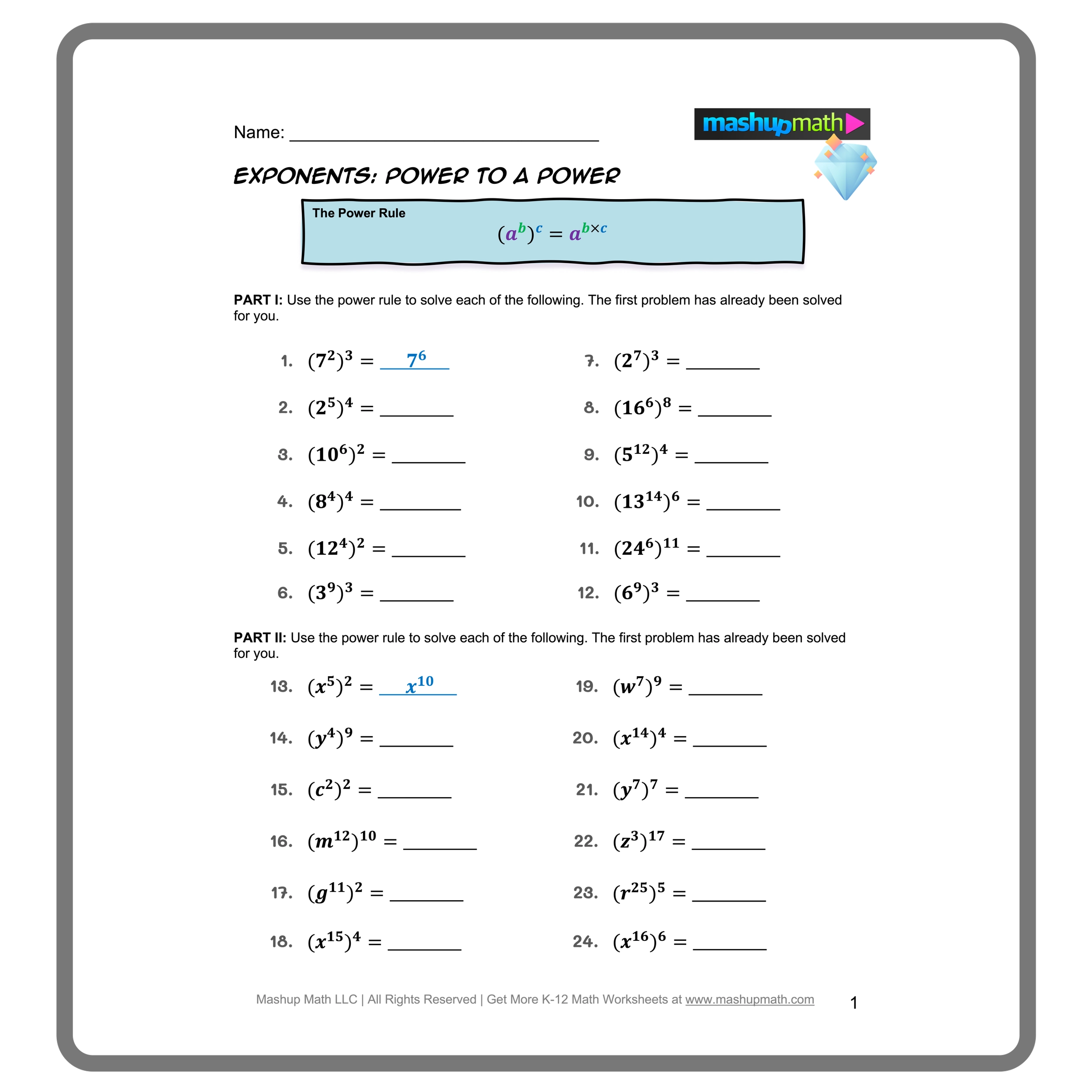 Free Exponent Rules Worksheets Printable With Answers Mashup Math Free Exponent Rules Worksheets Printable With Answers Mashup Math