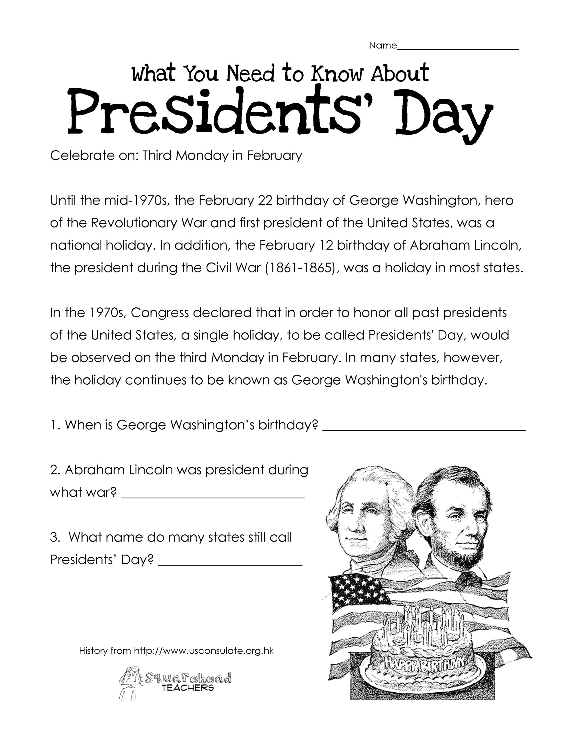 Free Printable President Worksheets Free Printable President Worksheets