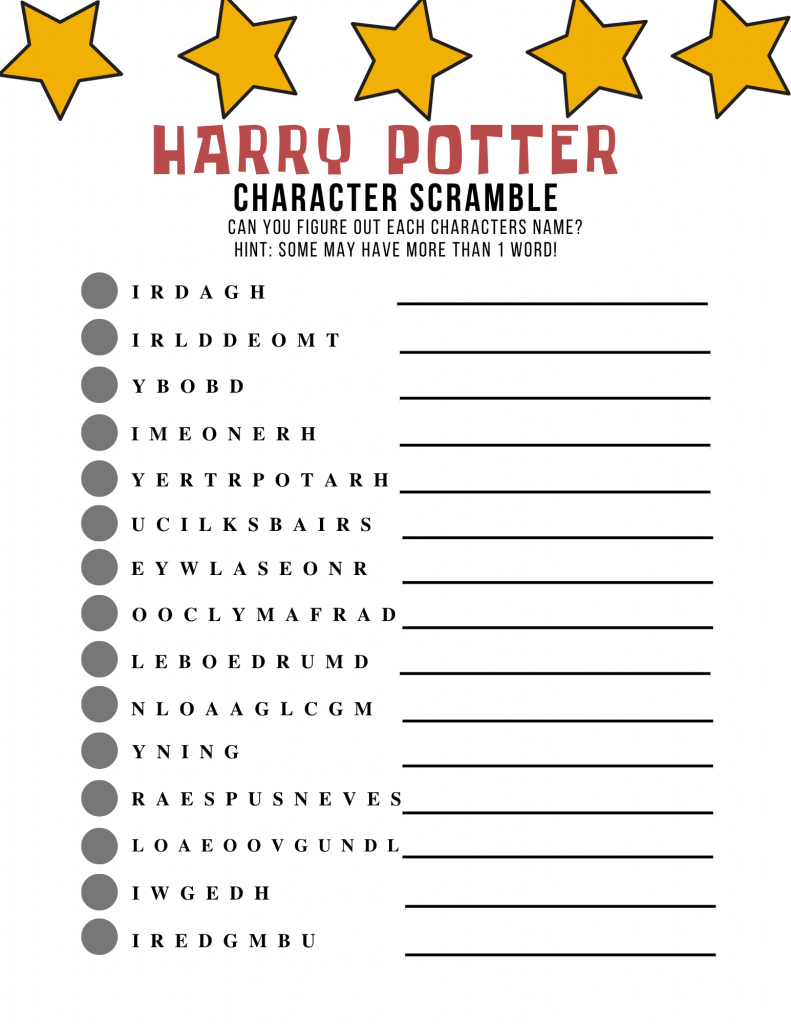 Free Harry Potter Printable Games A Magical Addition To Family Free Harry Potter Printable Games A Magical Addition To Family