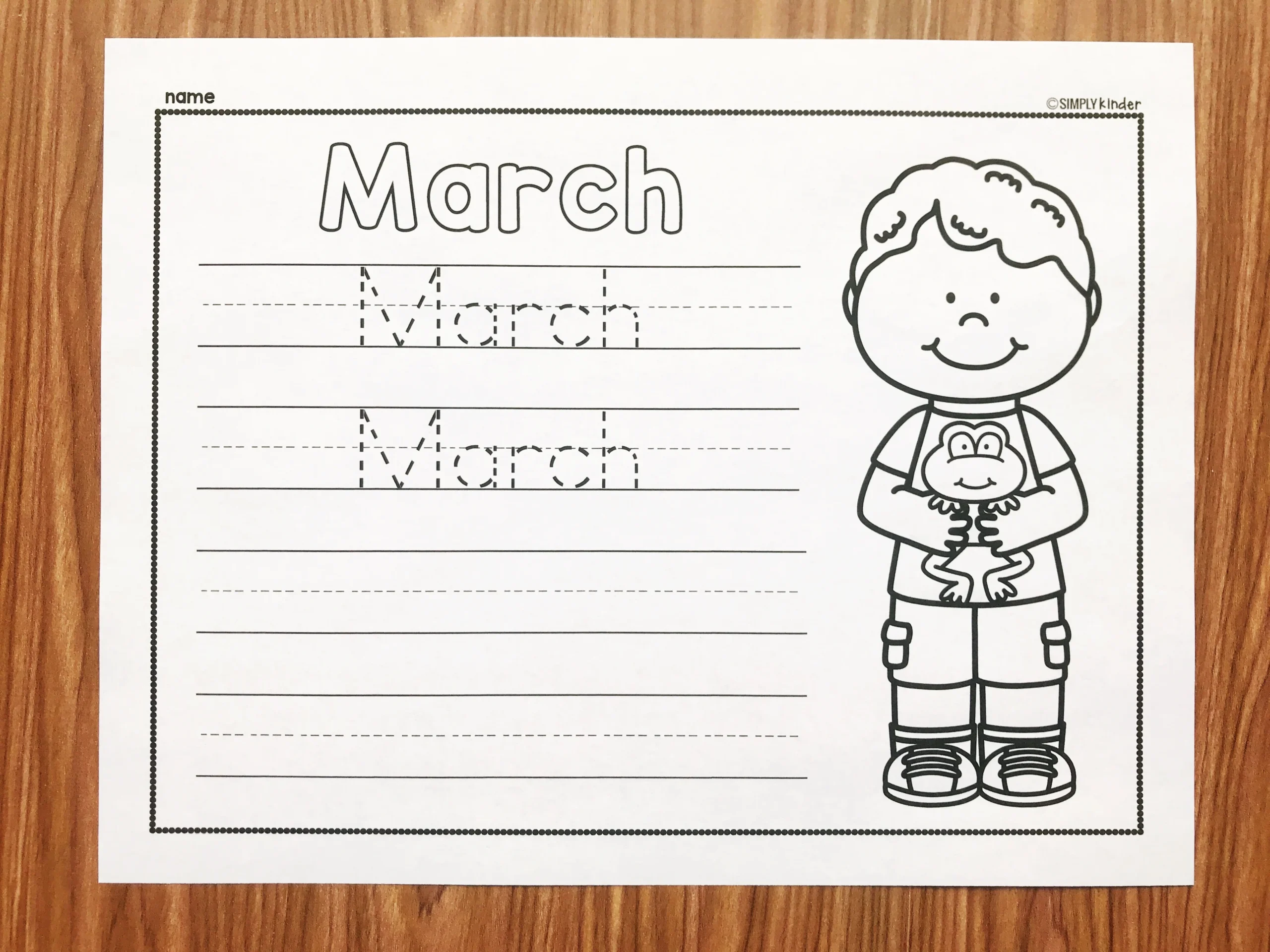 Free March Printable Simply Kinder Free March Printable Simply Kinder