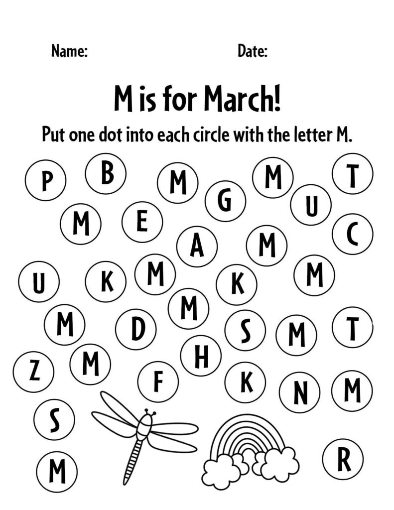 FREE March Worksheets For Preschool The Hollydog Blog FREE March Worksheets For Preschool The Hollydog Blog