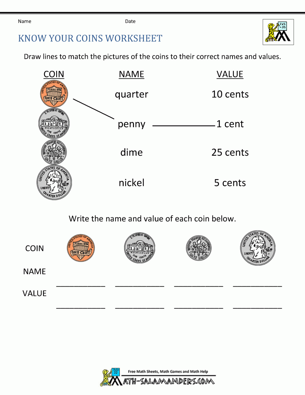 Printable Money Worksheet Printable Money Worksheet