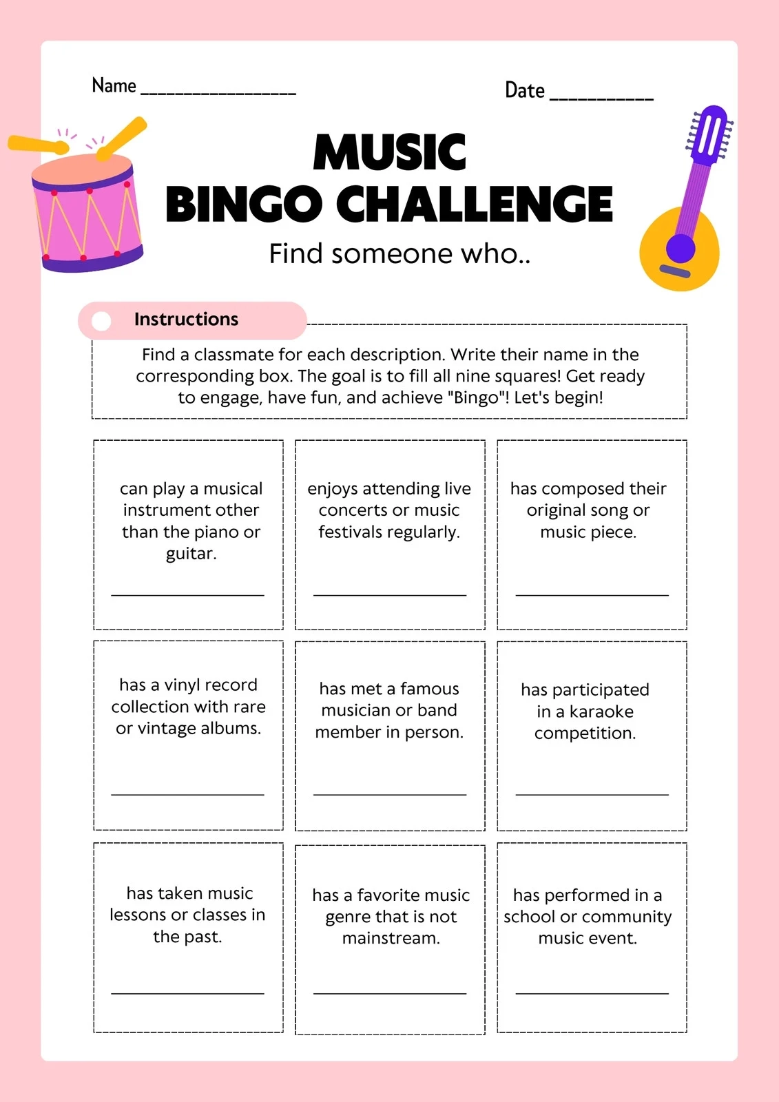 Free Music Worksheet Templates To Edit And Print Canva Free Music Worksheet Templates To Edit And Print Canva