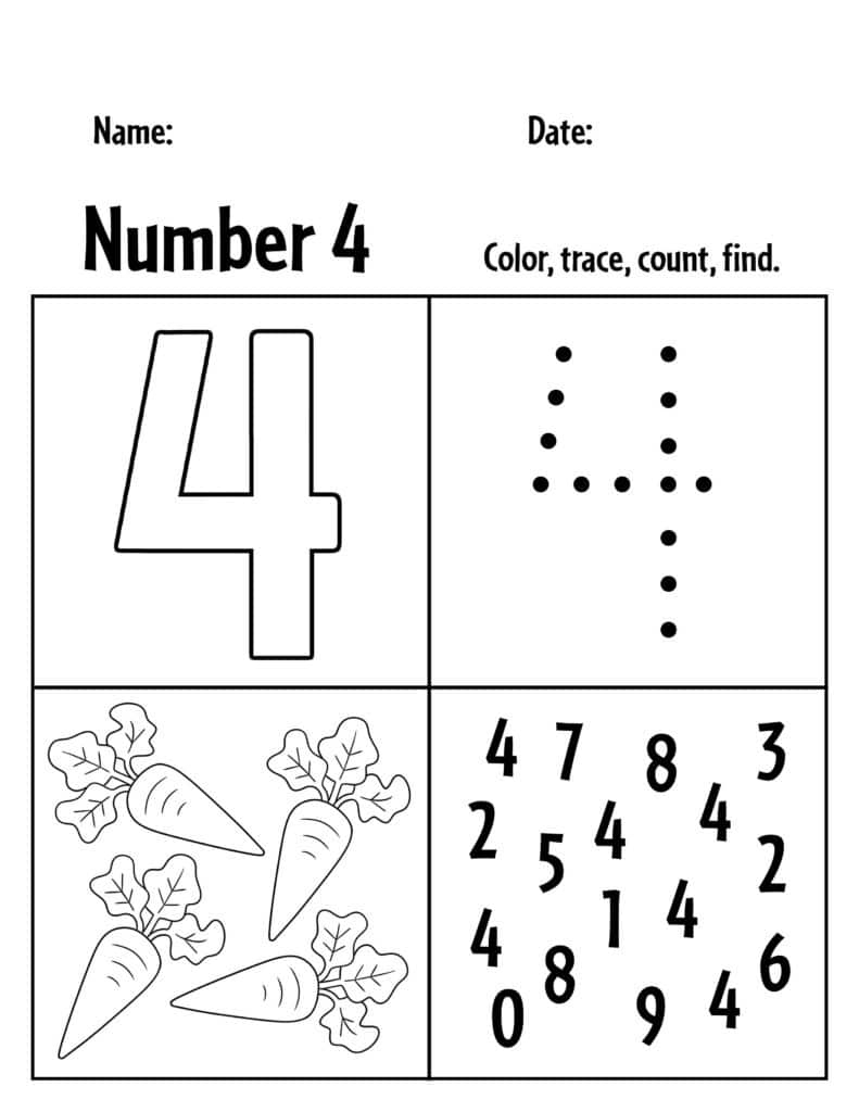 Free Printable Number 4 Worksheets Free Printable Number 4 Worksheets