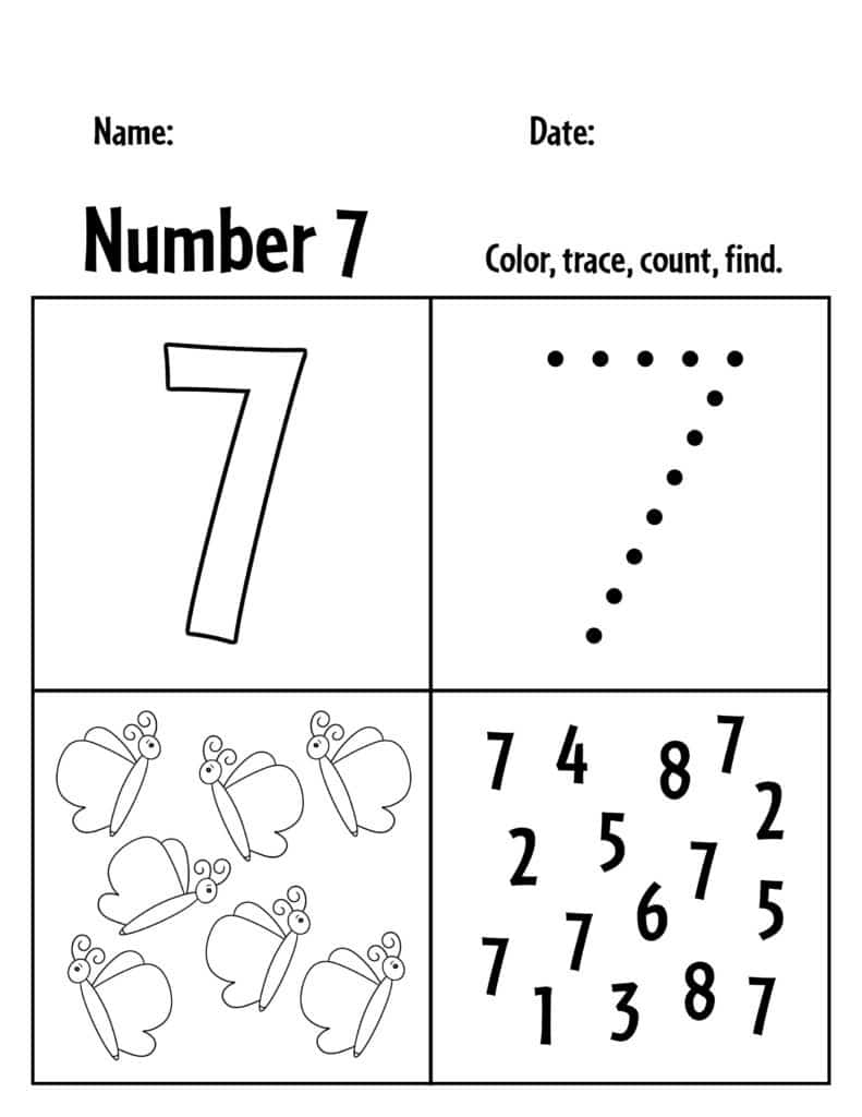 Free Printable Number 7 Worksheets For Preschool Free Printable Number 7 Worksheets For Preschool